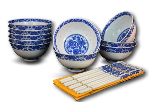 Fine porcelain blue and - pc,
