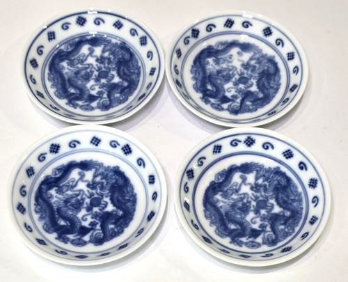 Dragon pattern blue - pattern, white