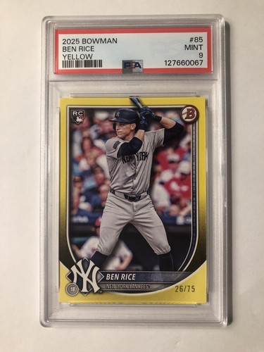 2025 bowman ben rice yellow - bowman,