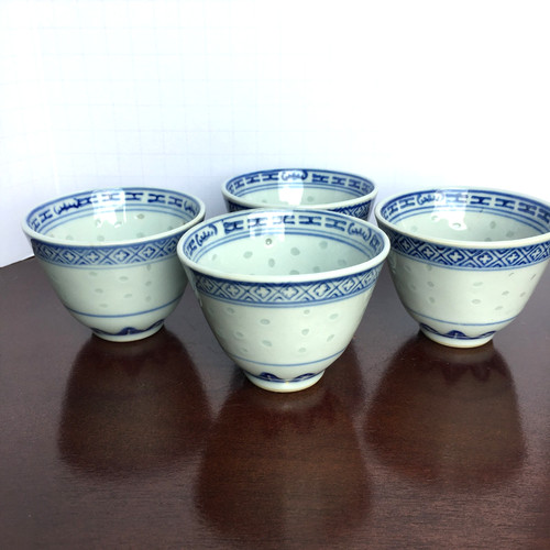 Rice pattern tea cups - pattern,